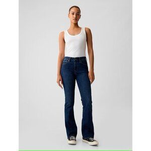 GAP Mid Rise Baby Boot Jeans in Dark Wash